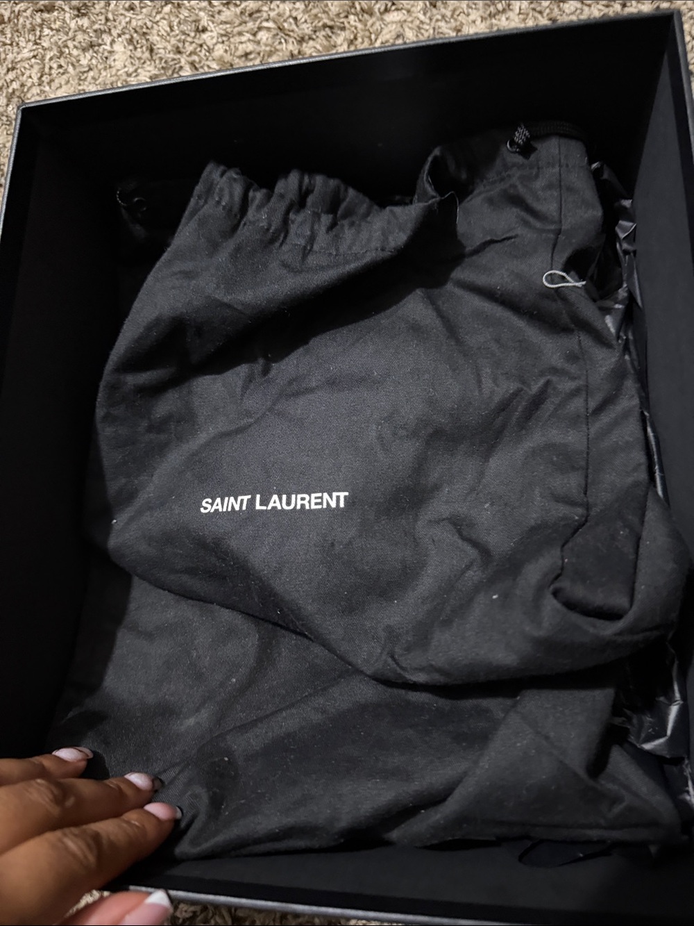 Saint Laurent Black Patent Leather Heels with Gold YSL Logo Heel - Picture 3 of 3